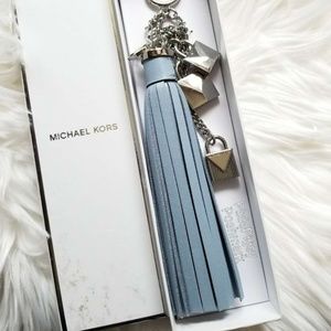 NWT Michael Kors Key Charm Leather Lock Tassel